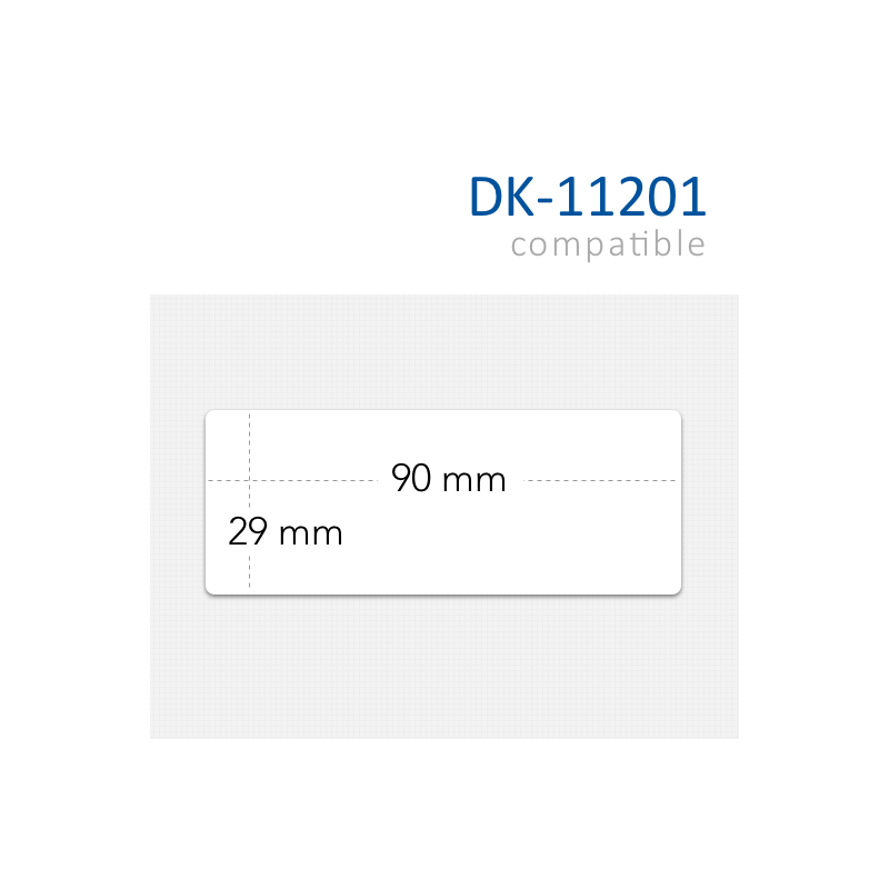 Etiquetas Brother DK-11201 Compatibles. Medidas 29x90mm