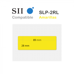 Etiquetas Seiko SLP-2RL en color amarillo compatibles 89x28mm
