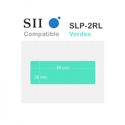 Etiquetas Seiko SLP-2RL en color verde compatibles 89x28mm