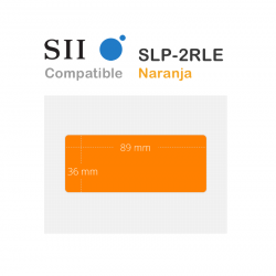 Etiquetas Seiko SLP-2RLE color naranja Compatibles medidas 89x36mm