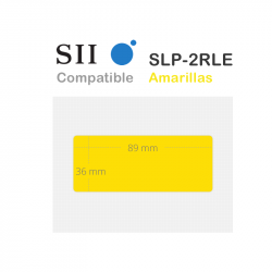 Etiquetas Seiko SLP-2RLE amarillas Compatibles medidas 89x36mm