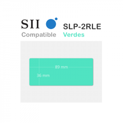 Etiquetas Seiko SLP-2RLE color verdes Compatibles medidas 89x36mm