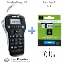 Kit impresora Dymo LabelManager 160 y 10 Cintas D1 45013