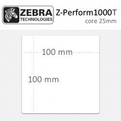 Etiquetas Zebra Z-Perform 1000T medidas 100 x 100 mm rollo de 500 etiquetas