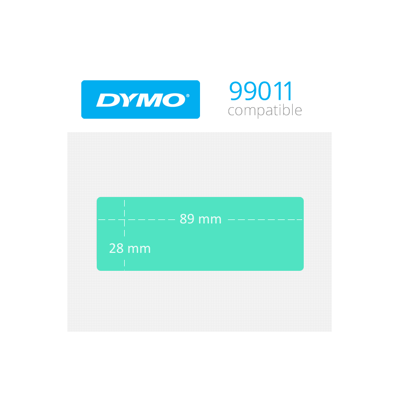 99011G Dymo etiquetas compatibles en color verde. Medidas 89x28mm