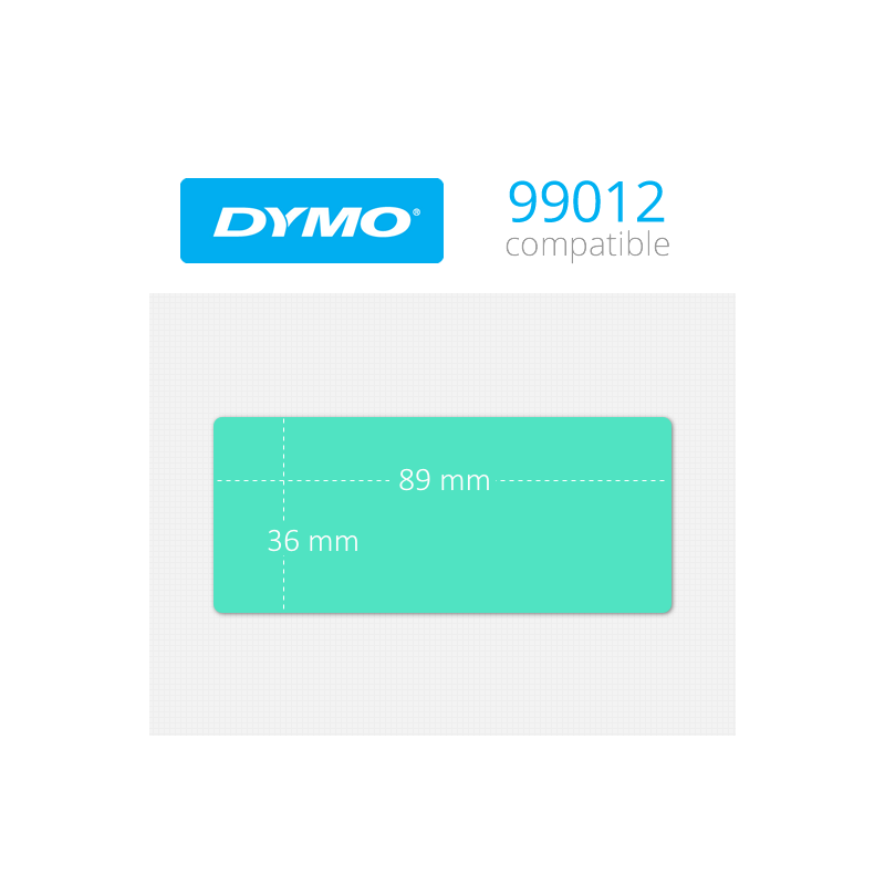 99012G Dymo etiquetas compatibles color verde. Medidas: 89x36mm