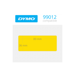 99012Y dymo etiquetas compatibles en color amarillo. Medidas 89x36mm