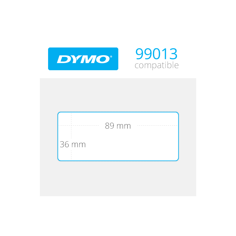 99013 Dymo etiquetas compatibles transparentes. Medidas 89x36mm