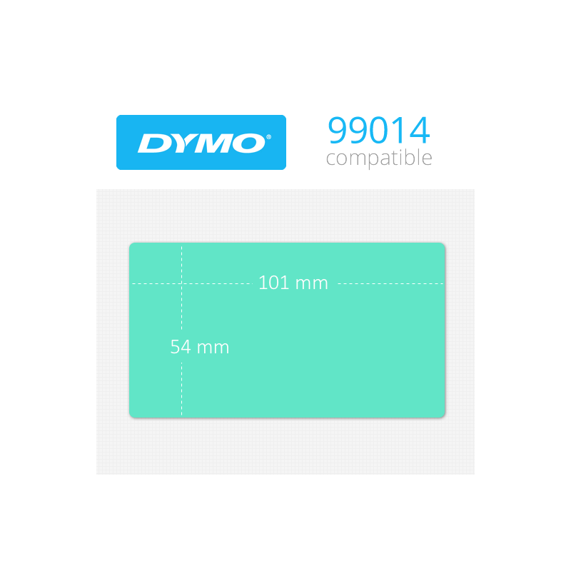 99014G Dymo Etiquetas Compatibles color Verde. medidas 101x54mm