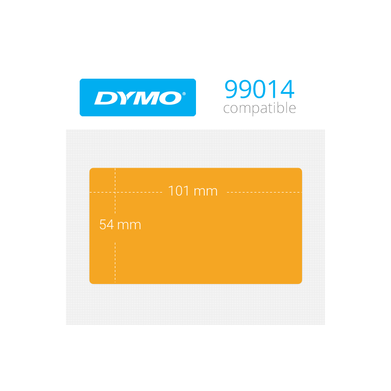 99014O Dymo Etiquetas Compatibles color Naranja. Medidas 101x54mm