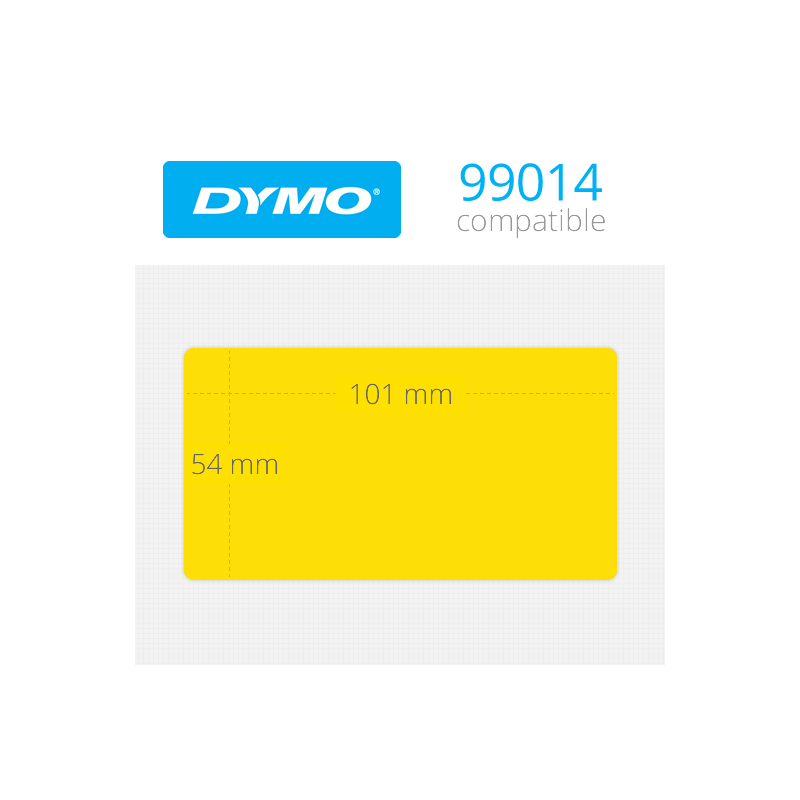 99014Y Dymo Etiquetas Compatibles Amarillas. Medidas 101x54mm