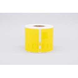 Rollo de 220 etiquetas Dymo compatibles ref. 99014Y en color amarillo. Medidas 101x54mm