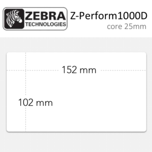 Etiquetas Zebra Z-Perform 1000D core 25mm 102x152mm