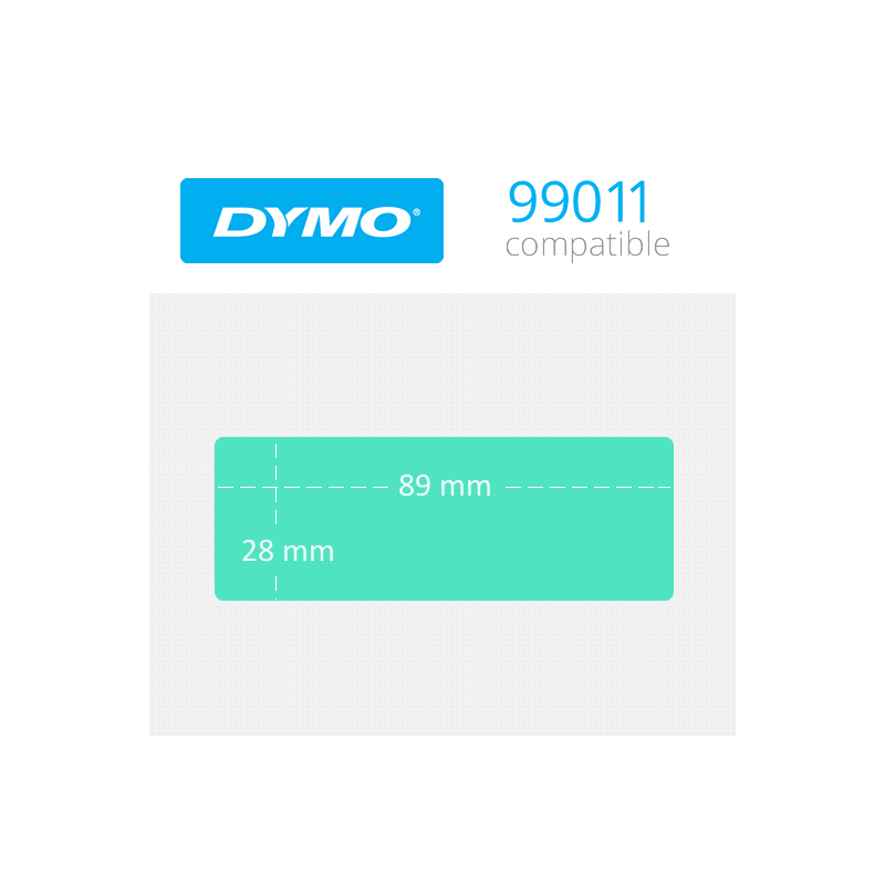 99011G Dymo Etiquetas Verdes compatibles 89x28mm