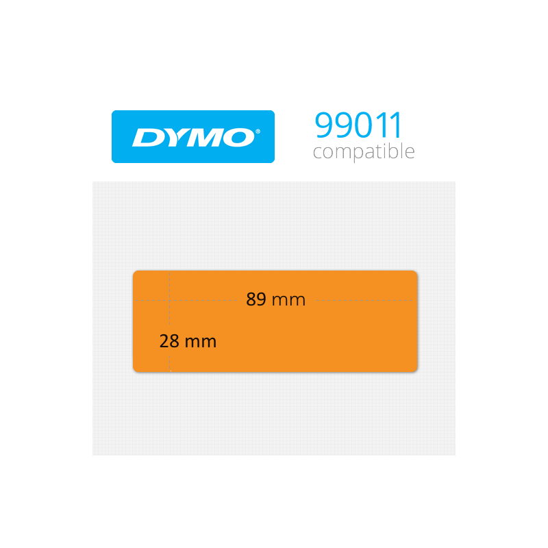 99011O Dymo Etiquetas Naranjas compatibles 89x28 mm