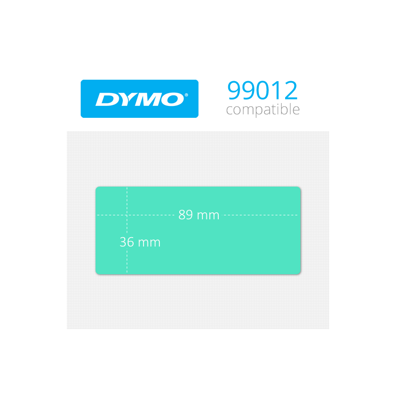 99012G Dymo etiquetas verdes compatibles 89x36mm