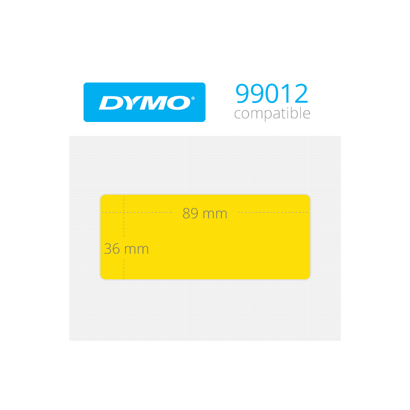 99012 Dymo etiquetas amarillas compatibles 89x36mm