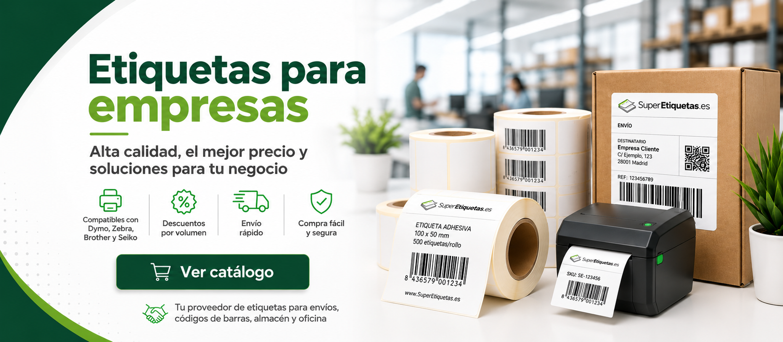 Etiquetas compatibles para empresas - Banner home Super Etiquetas